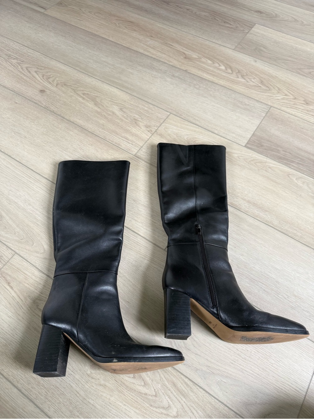 Marc Fisher Black Tall Leather Boot